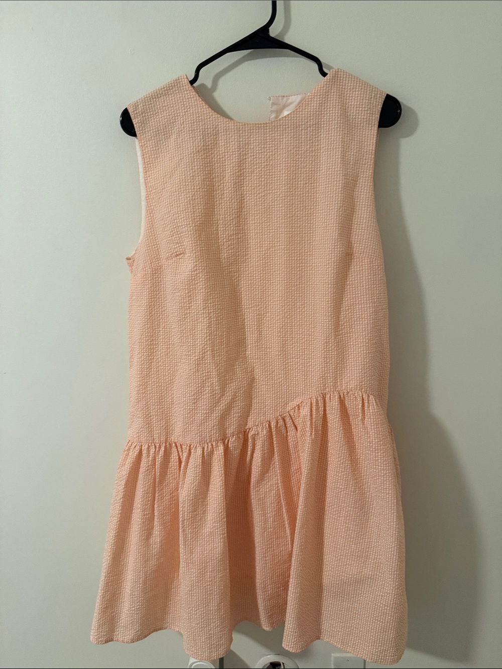 H&M Peach Sleeveless Textured Midi Dress